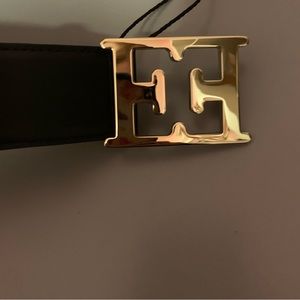 Escada Logo Black Leather Belt